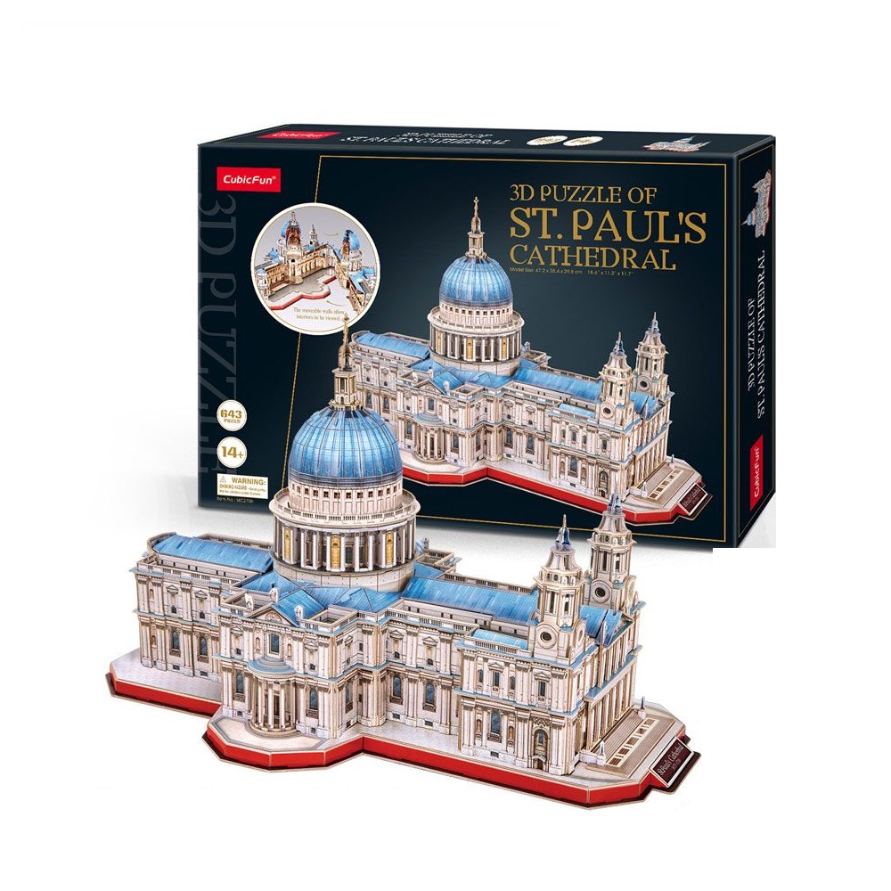 Puzzle 3d Cubic Fun Catedrala Sfantul Paul 643 piese - poza 1