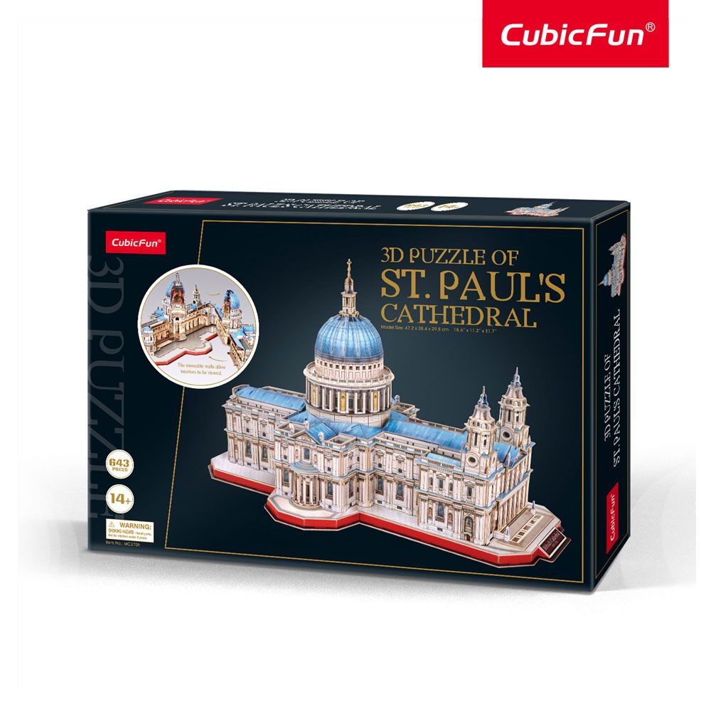 Puzzle 3d Cubic Fun Catedrala Sfantul Paul 643 piese - poza 2