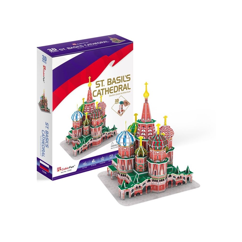 Puzzle 3d Cubic Fun Catedrala Sfantul Vasile 92 piese - poza 1