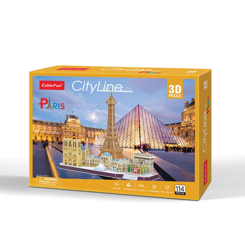 Puzzle 3d Cubic Fun City Line Paris 114 piese - poza 2