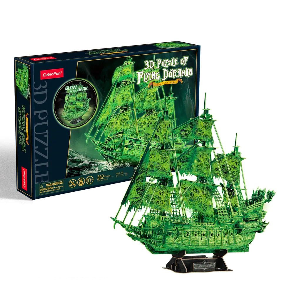 Puzzle 3D Cubic Fun Glow In The Dark Olandezul Zburator 360 piese - poza 1