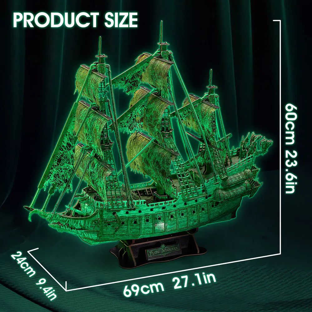 Puzzle 3D Cubic Fun Glow In The Dark Olandezul Zburator 360 piese - poza 2