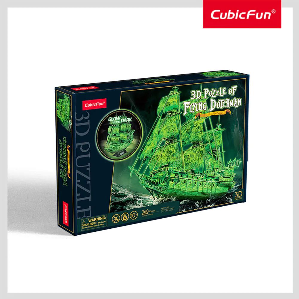 Puzzle 3D Cubic Fun Glow In The Dark Olandezul Zburator 360 piese - poza 3
