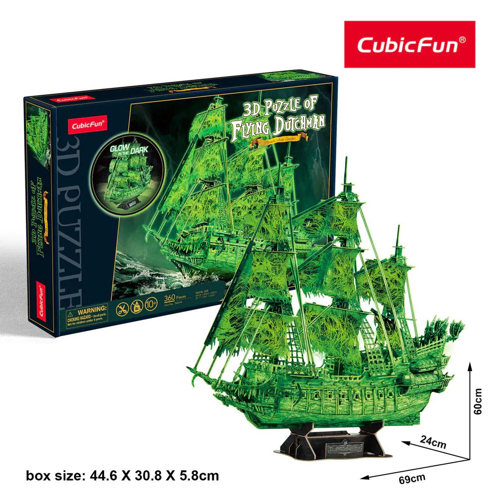 Puzzle 3D Cubic Fun Glow In The Dark Olandezul Zburator 360 piese - poza 4
