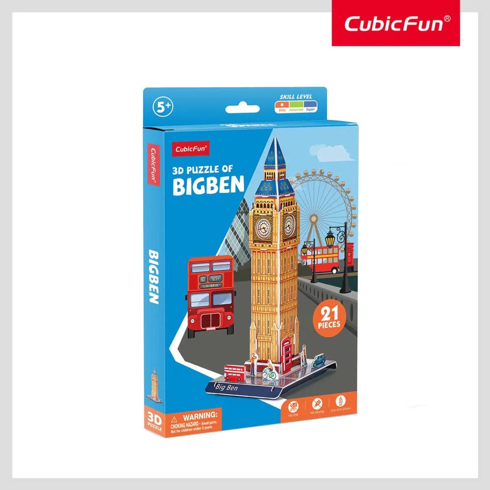Puzzle 3D Cubic Fun Mix 1 Big Ben 21 piese - poza 3