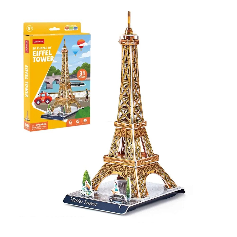 Puzzle 3D Cubic Fun Mix 1 Turnul Eiffel 31 piese - poza 1