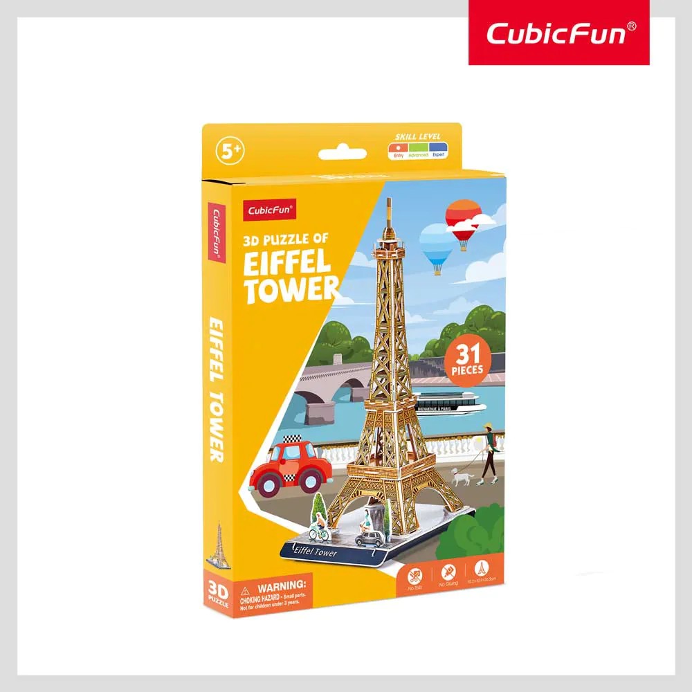 Puzzle 3D Cubic Fun Mix 1 Turnul Eiffel 31 piese - poza 2