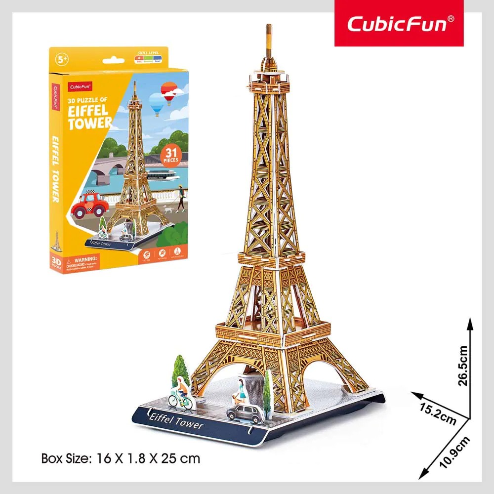 Puzzle 3D Cubic Fun Mix 1 Turnul Eiffel 31 piese - poza 4