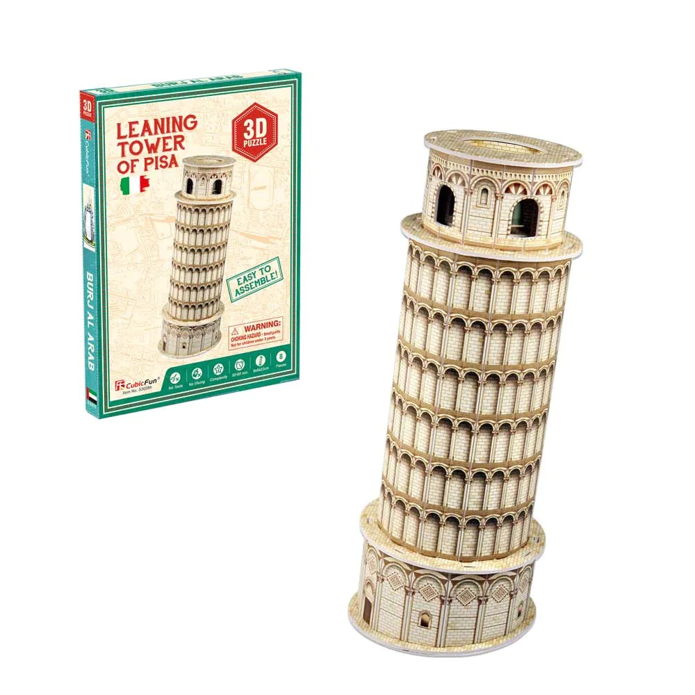 Puzzle 3D Cubic Fun Mix 2 Turnul din Pisa 8 piese - poza 1