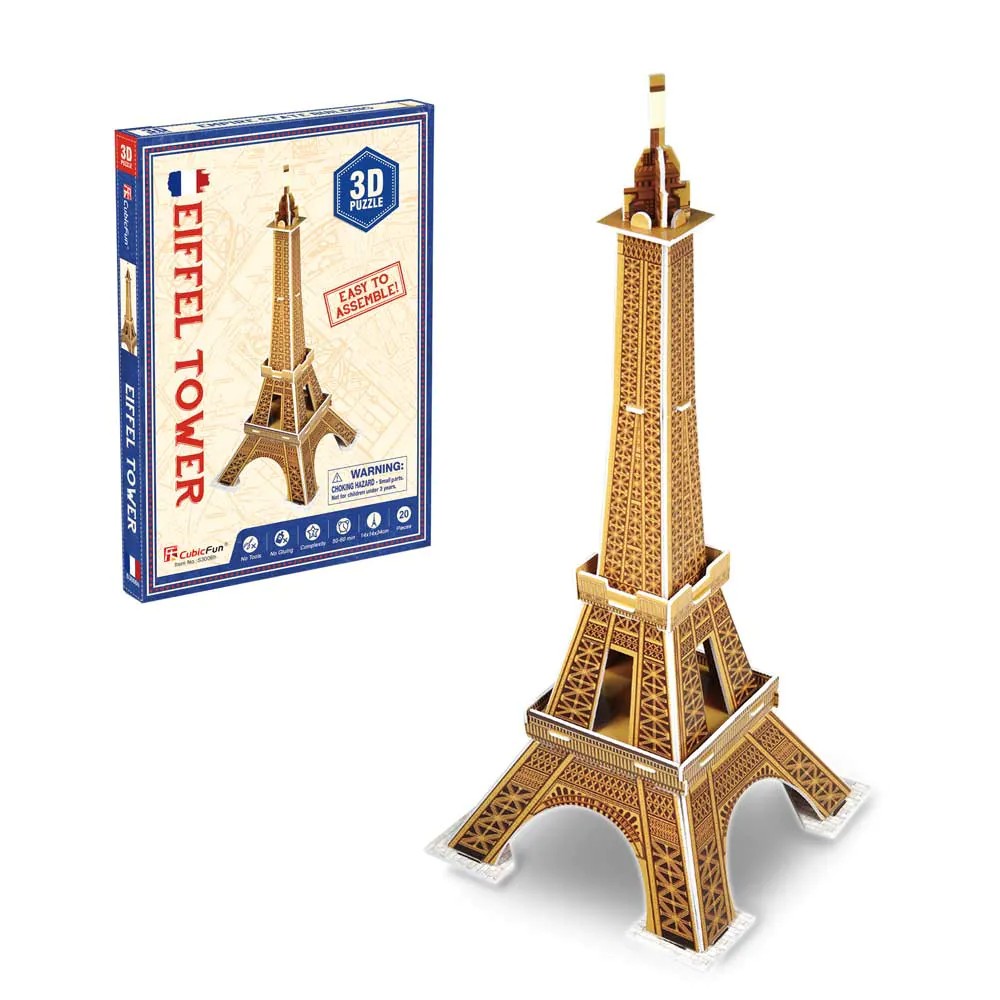 Puzzle 3D Cubic Fun Mix 2 Turnul Eiffel 20 piese - poza 1