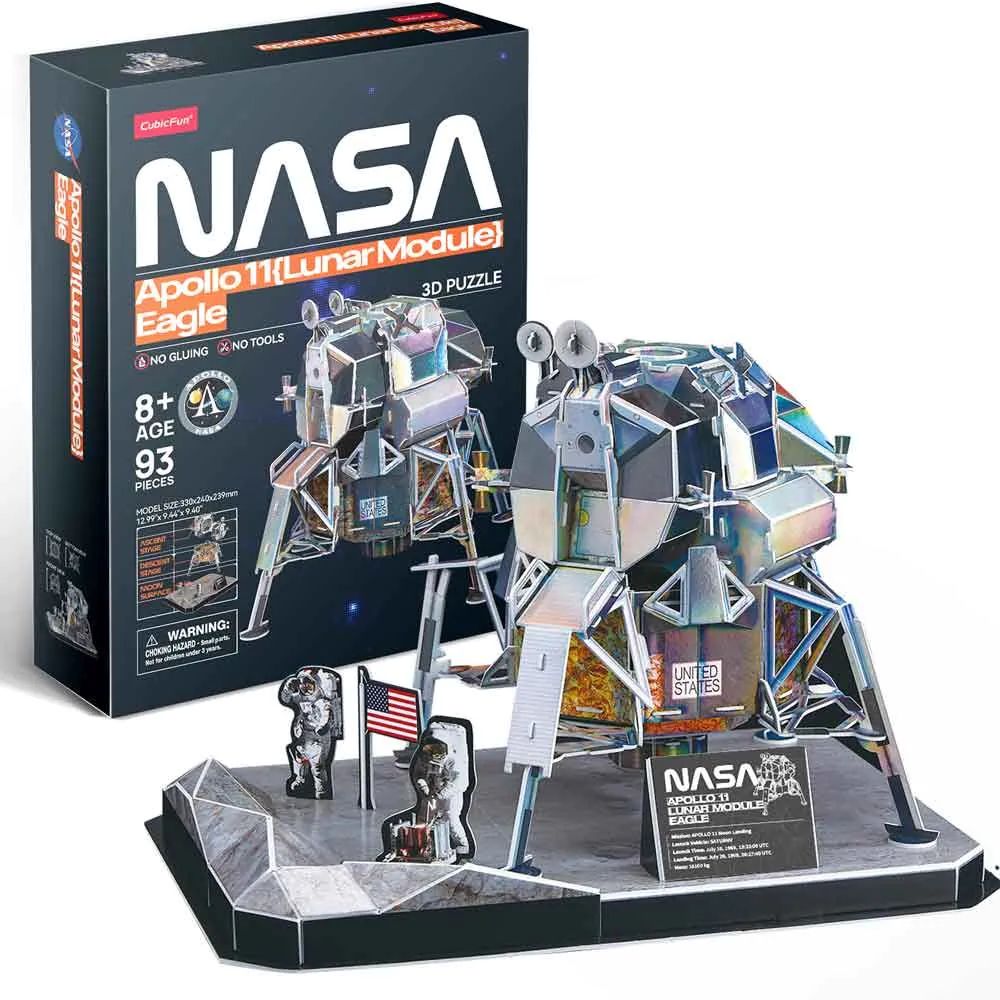Puzzle 3D Cubic Fun Nasa Lunar Module Apollo 11 Eagle 93 piese - poza 1