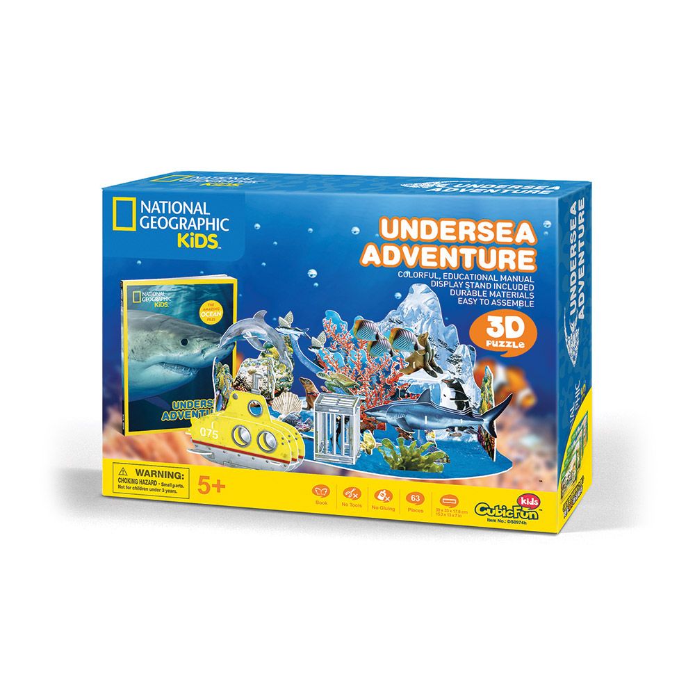 Puzzle 3d Cubic Fun National Geographic Aventura Subacvatica 63 piese - poza 1