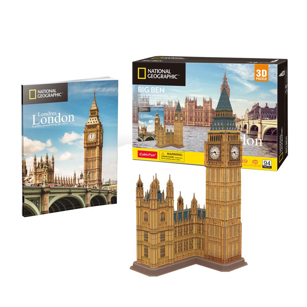 Puzzle 3D Cubic Fun National Geographic Big Ben Londra 94 piese - poza 1