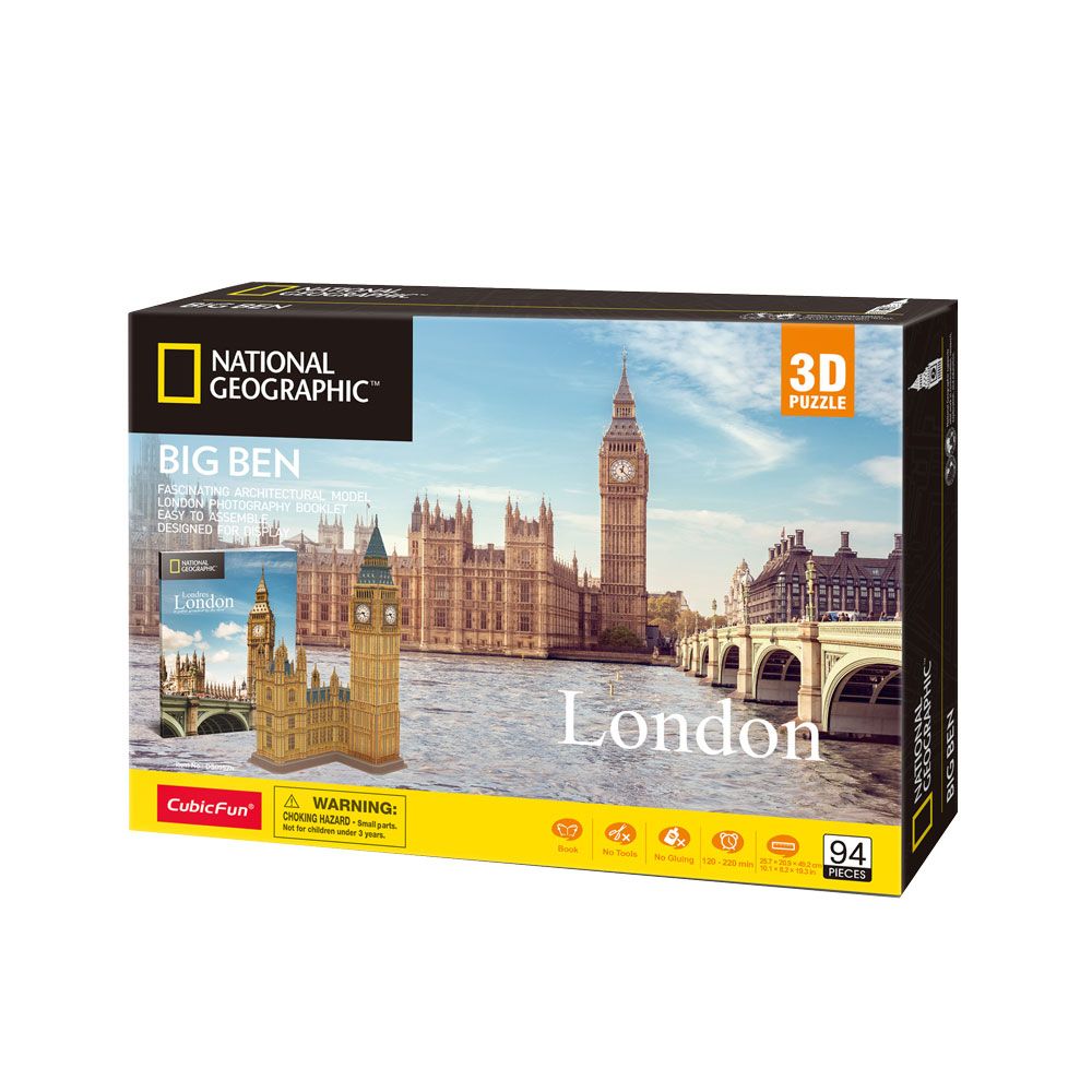 Puzzle 3D Cubic Fun National Geographic Big Ben Londra 94 piese - poza 2
