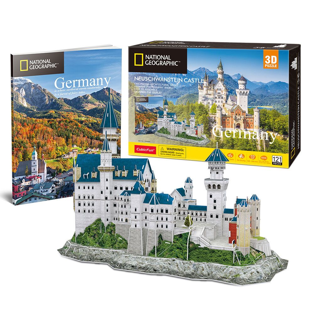 Puzzle 3D Cubic Fun National Geographic Castelul Neuschwanstein Germania 121 piese - poza 1