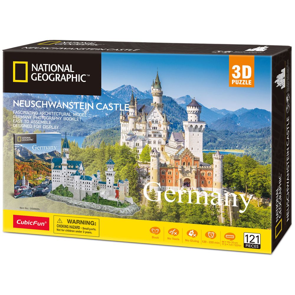 Puzzle 3D Cubic Fun National Geographic Castelul Neuschwanstein Germania 121 piese - poza 2