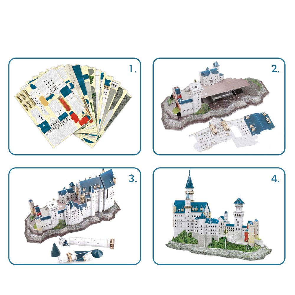 Puzzle 3D Cubic Fun National Geographic Castelul Neuschwanstein Germania 121 piese - poza 5