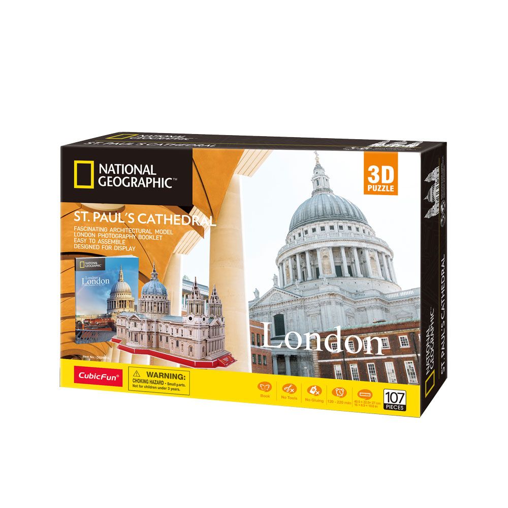 Puzzle 3D Cubic Fun National Geographic Catedrala Sf Paul 107 piese - poza 2