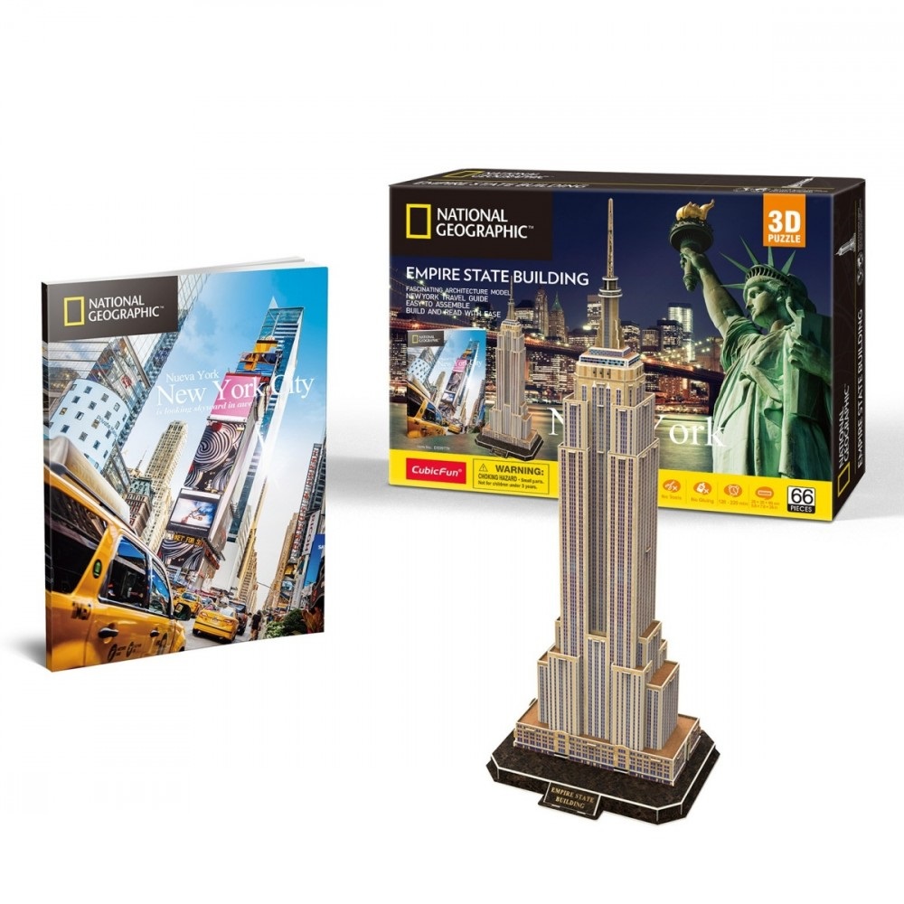 Puzzle 3d Cubic Fun National Geographic Empire State Building 66 piese - poza 1