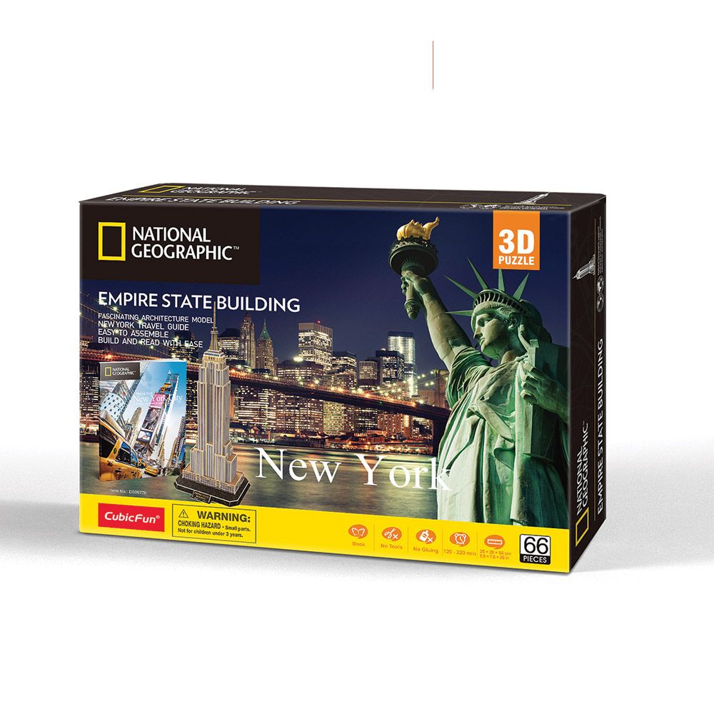 Puzzle 3d Cubic Fun National Geographic Empire State Building 66 piese - poza 2