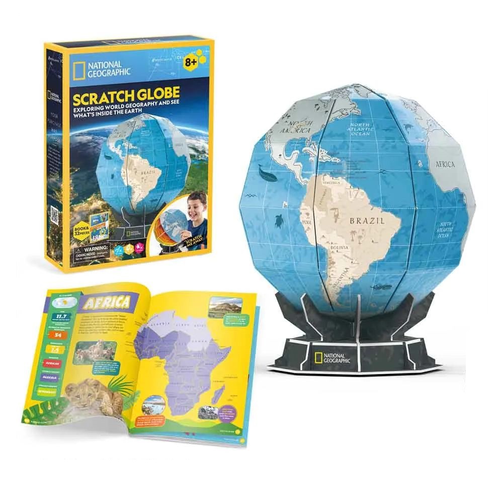 Puzzle 3D Cubic Fun National Geographic Globul Pamantesc razuibil 32 piese - poza 1