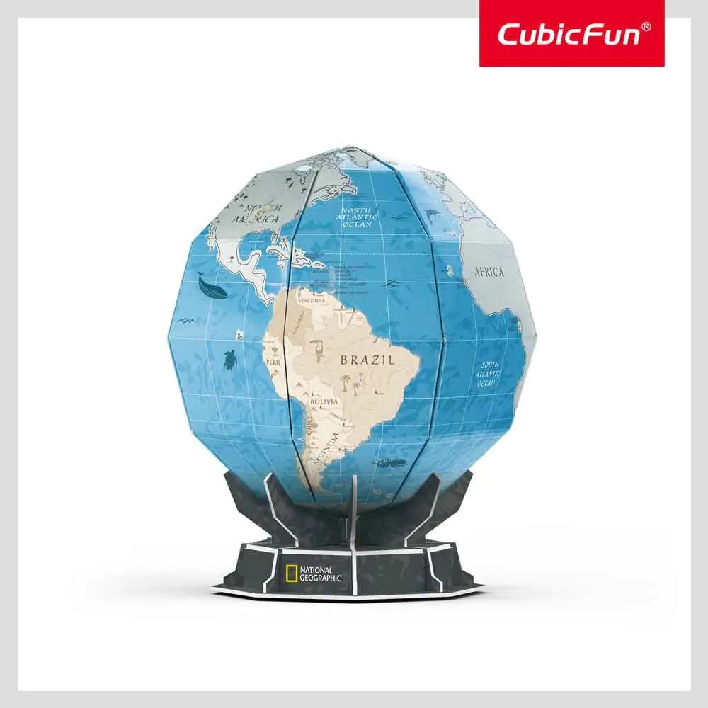Puzzle 3D Cubic Fun National Geographic Globul Pamantesc razuibil 32 piese - poza 4