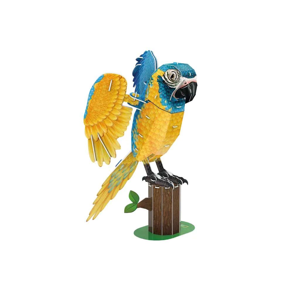 Puzzle 3D Cubic Fun National Geographic Papagal ARA cu gat albastru 94 piese - poza 4