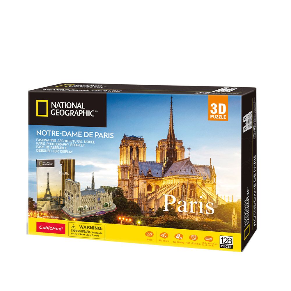 Puzzle 3D Cubic Fun National Geographic Paris Notre Dame - poza 2