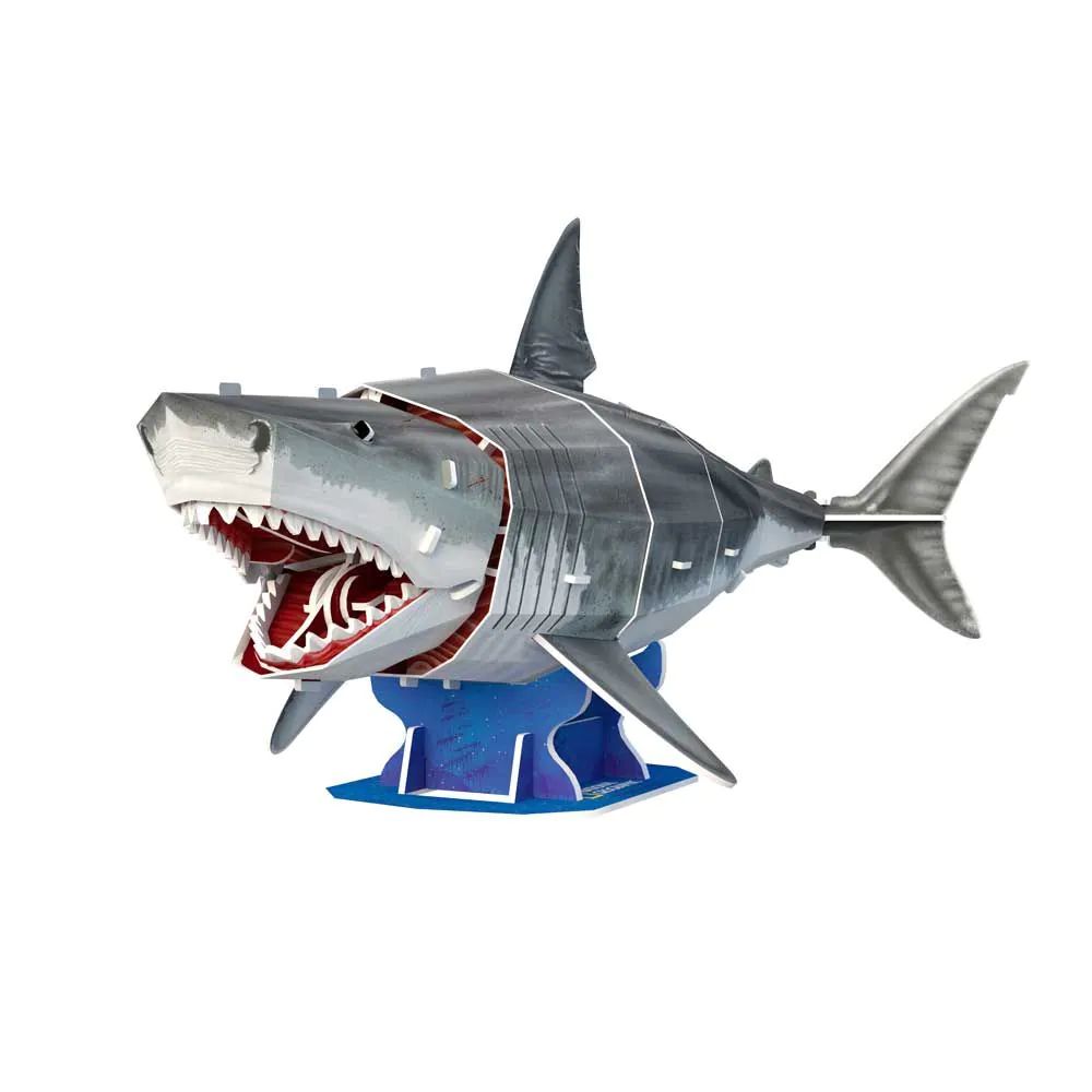 Puzzle 3D Cubic Fun National Geographic Rechin Marele Alb 72 piese - poza 3