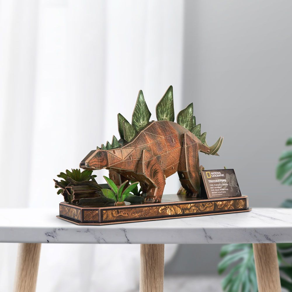Puzzle 3D Cubic Fun National Geographic Stegosaurus 62 piese - poza 2