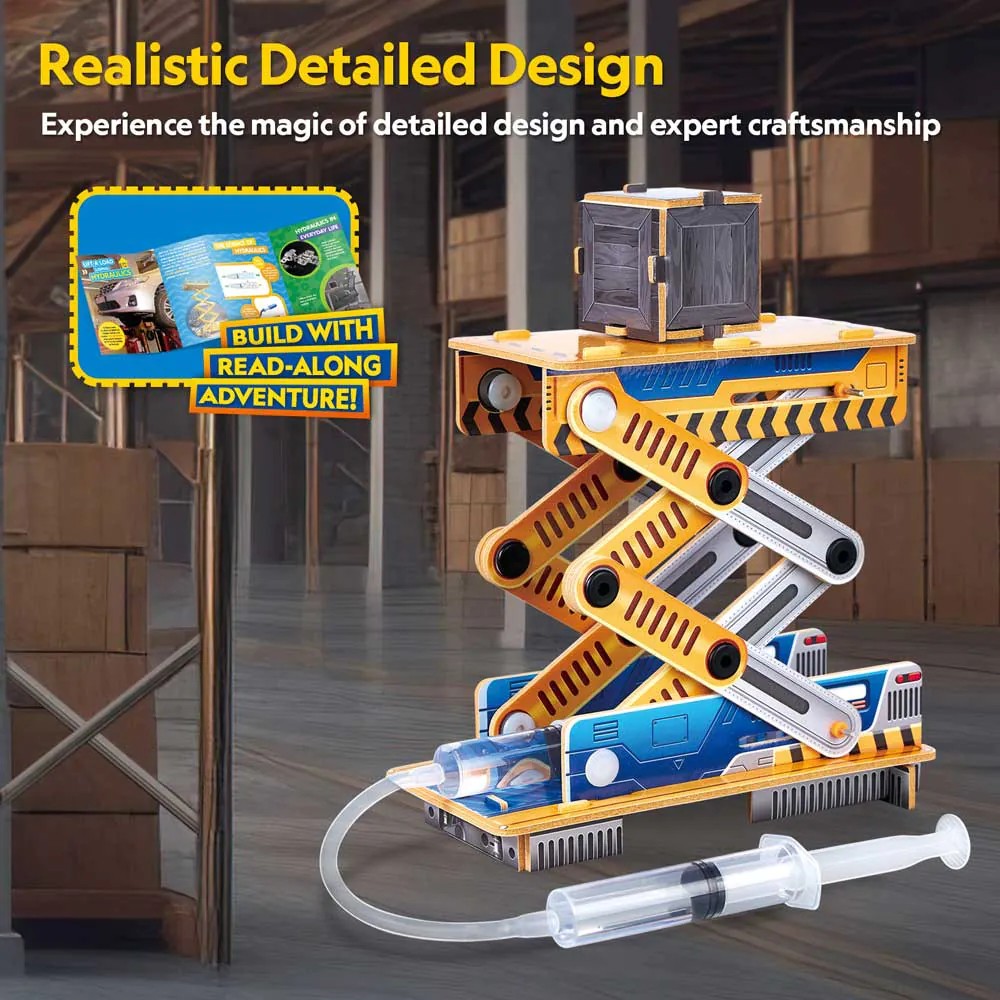 Puzzle 3D Cubic Fun National Geographic Stem Lift Hidraulic - poza 3