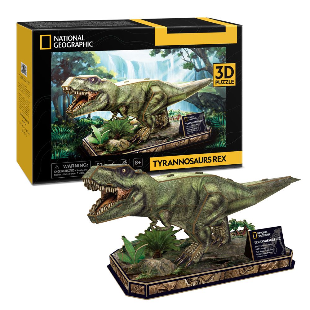 Puzzle 3D Cubic Fun National Geographic T-Rex 52 piese - poza 1