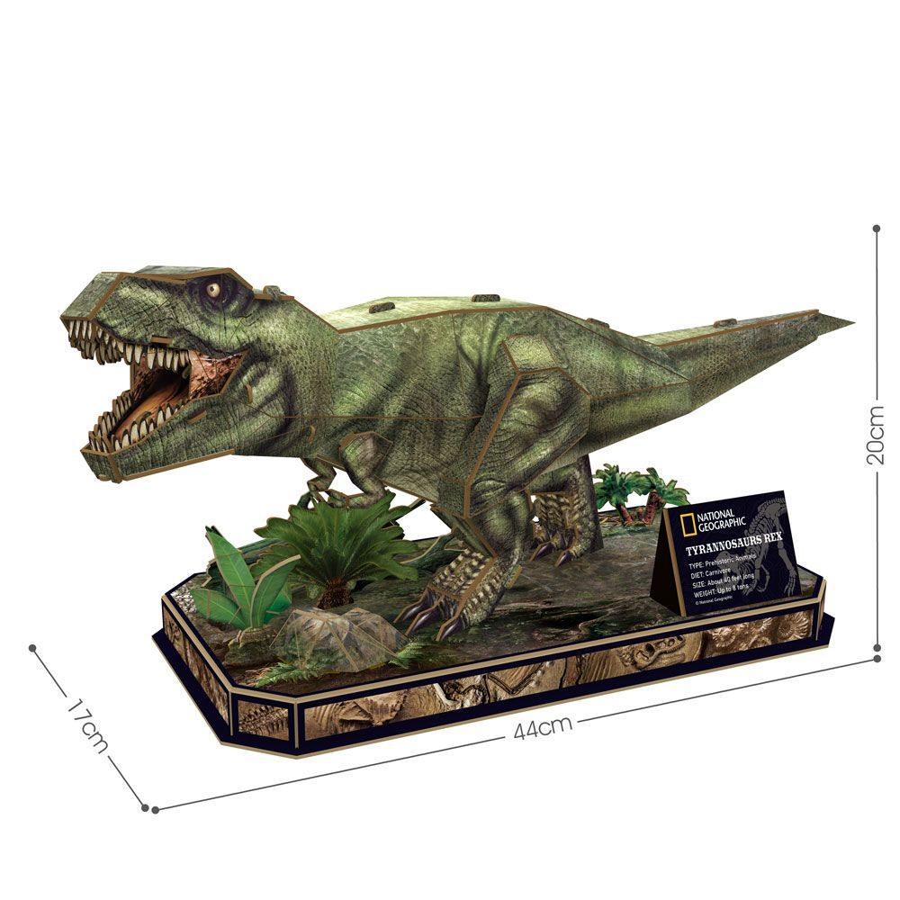 Puzzle 3D Cubic Fun National Geographic T-Rex 52 piese - poza 2