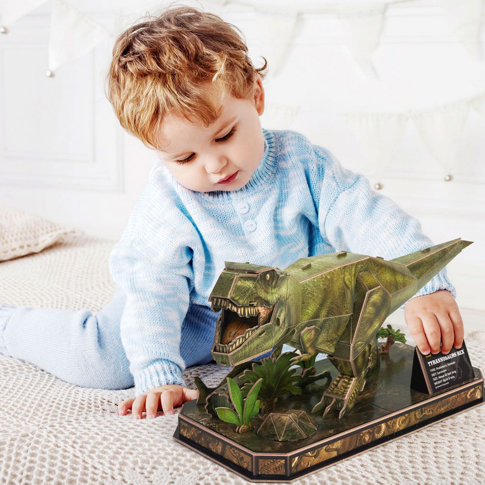 Puzzle 3D Cubic Fun National Geographic T-Rex 52 piese - poza 4