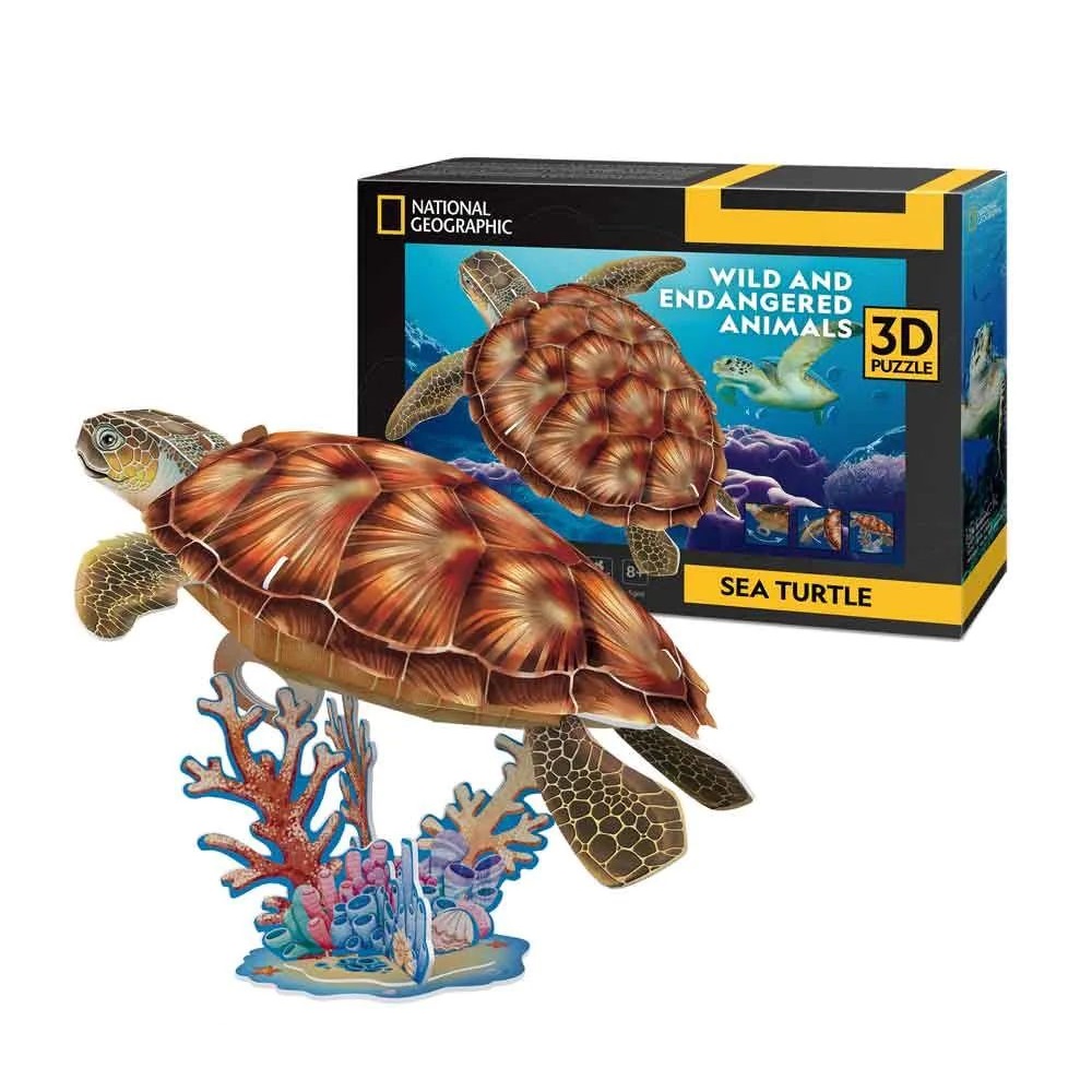 Puzzle 3D Cubic Fun National Geographic Testoasa de Mare 31 piese - poza 1