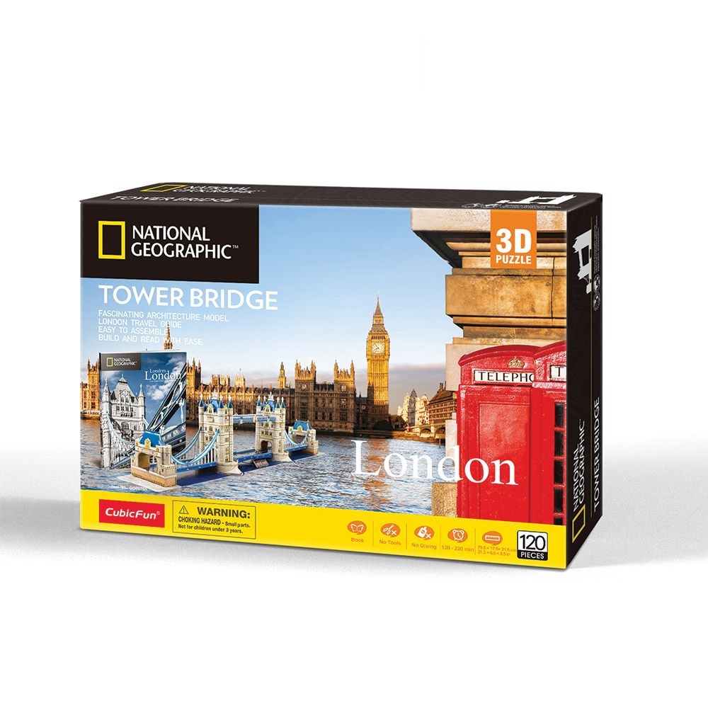 Puzzle 3d Cubic Fun National Geographic Tower Bridge 120 piese - poza 2