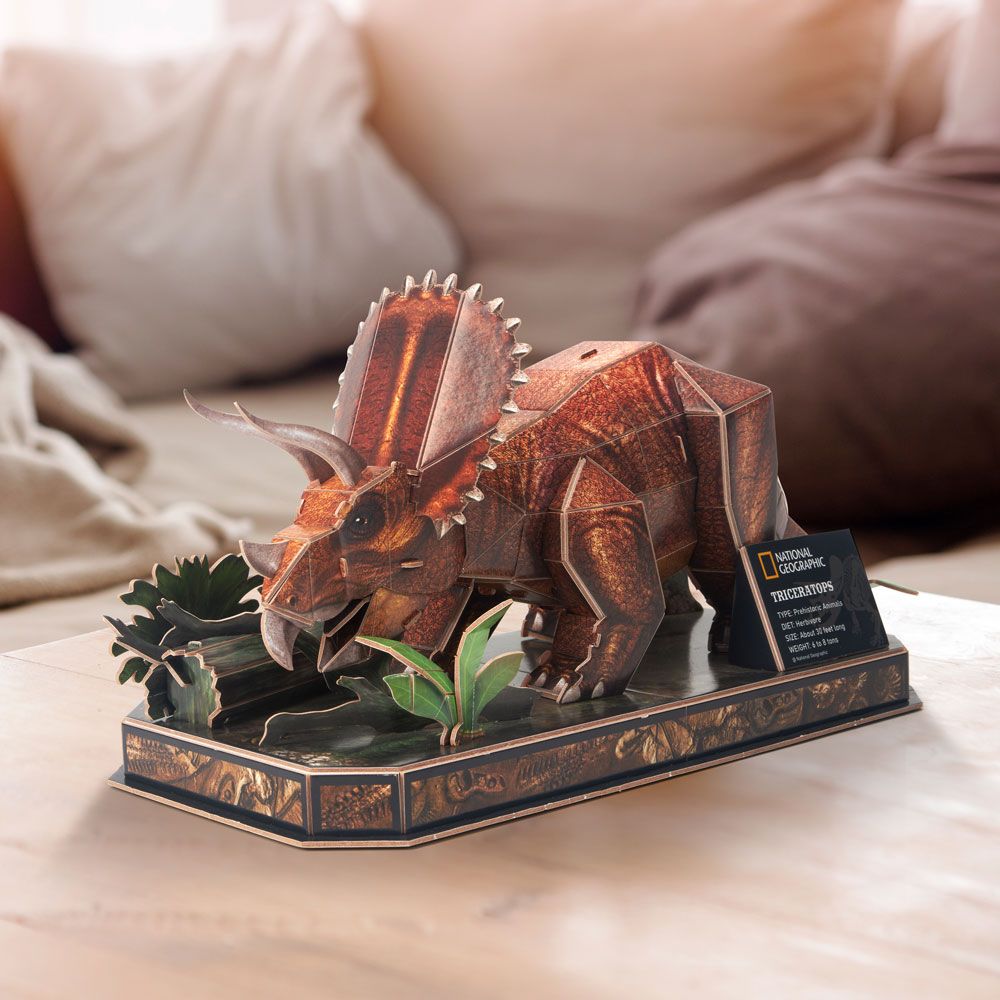 Puzzle 3D Cubic Fun National Geographic Triceratops 44 piese - poza 4