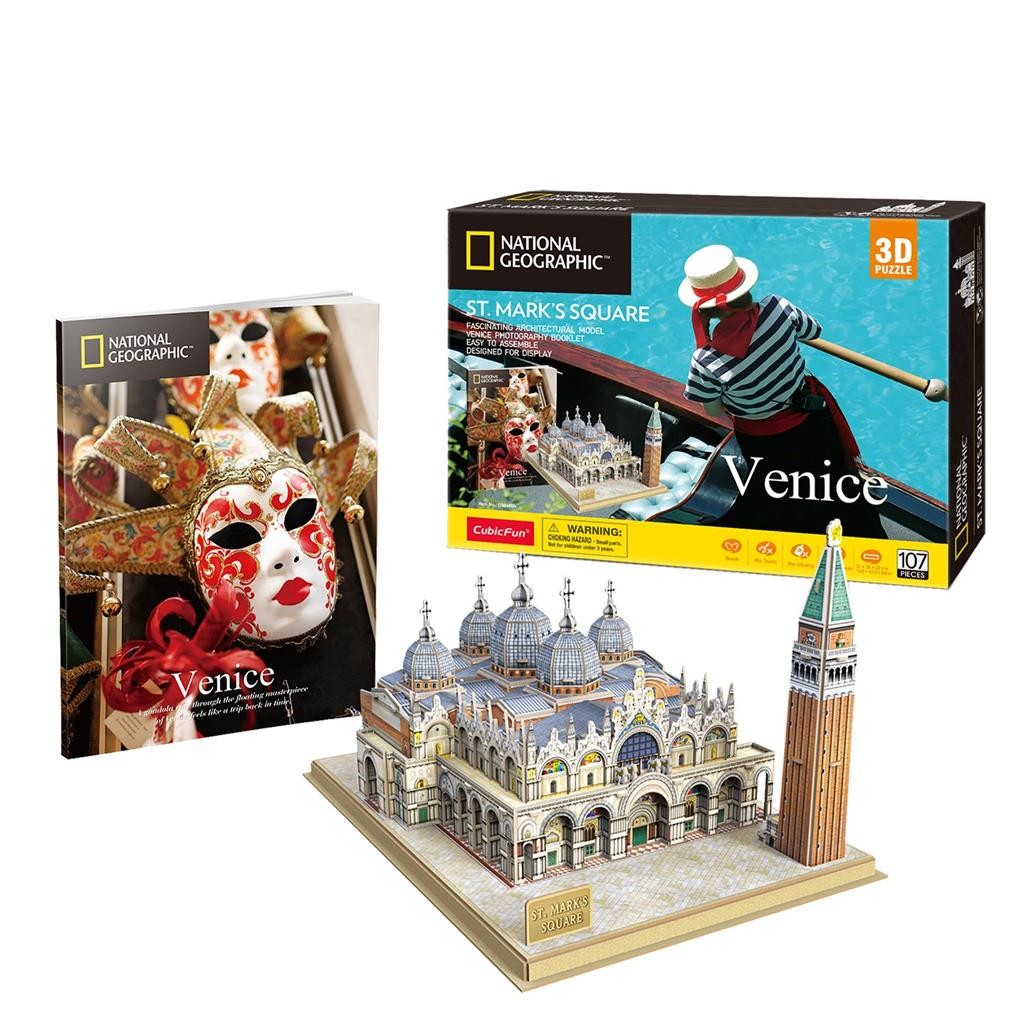 Puzzle 3D Cubic Fun National Geographic Venice St Mark Square - poza 1