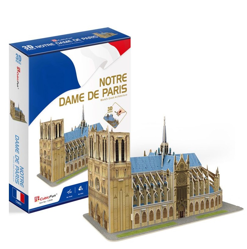 Puzzle 3d Cubic Fun Notre Dame din Paris 53 piese - poza 1