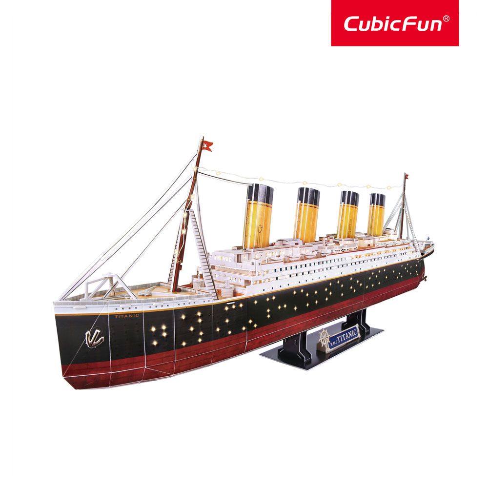 Puzzle 3d Cubic Fun Titanic cu leduri 266 piese - poza 2