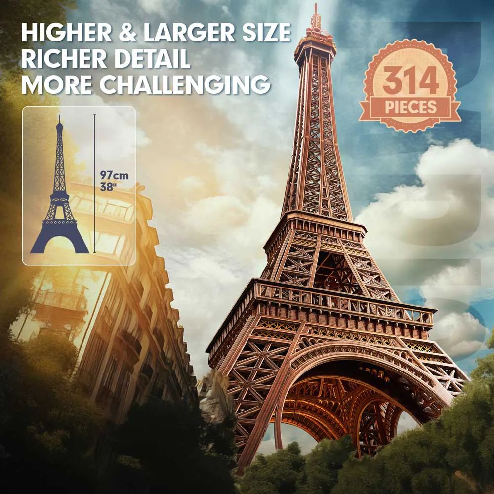 Puzzle 3D Cubic Fun Turnul Eiffel 31 piese 97 cm - poza 4