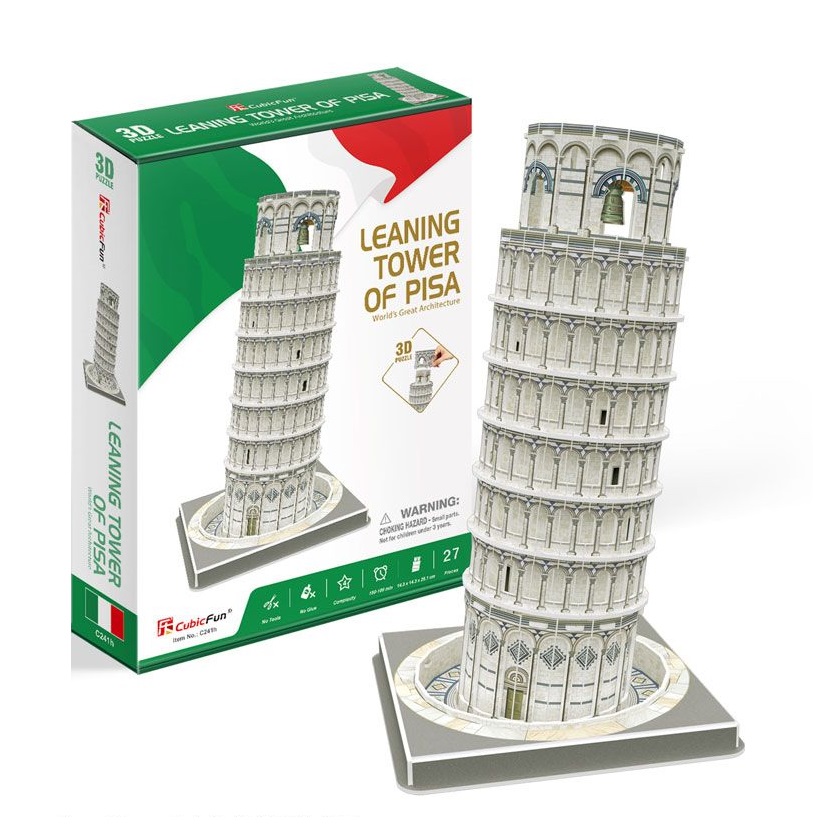 Puzzle 3d Cubic Fun Turnul inclinat din Pisa 27 piese - poza 1