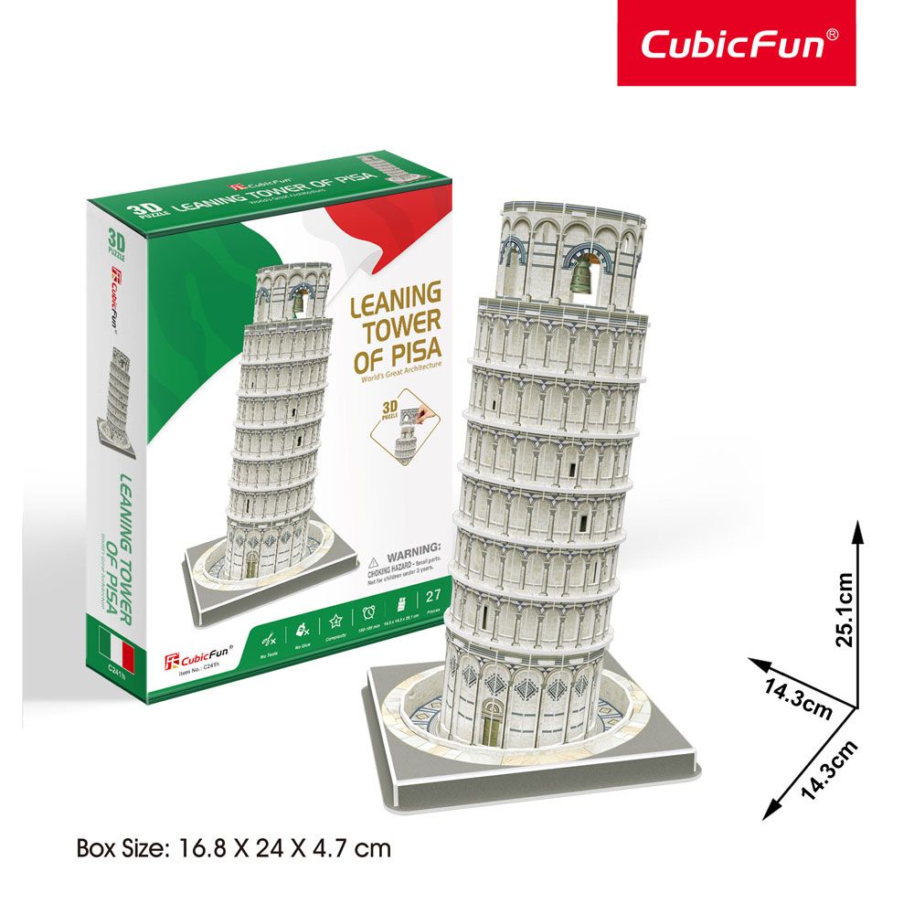 Puzzle 3d Cubic Fun Turnul inclinat din Pisa 27 piese - poza 4