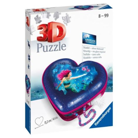Puzzle 3D cutie inima sirena 54 piese - poza 3