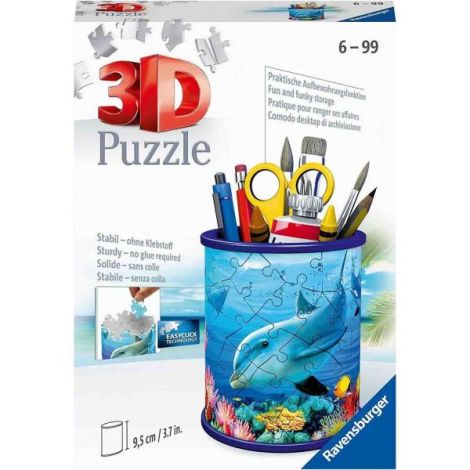 Puzzle 3D Delfin Suport Pixuri, 54 Piese - poza 2