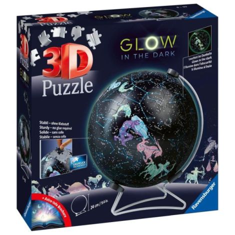 Puzzle 3D glob lumineaza in intuneric 180 piese - poza 3