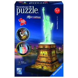 Puzzle 3d luminos statuia libertatii 108 piese - poza 1