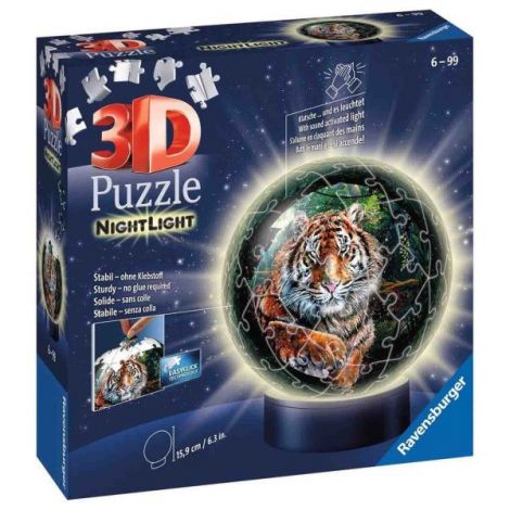 Puzzle 3D Luminos Tigru, 72 Piese - poza 2
