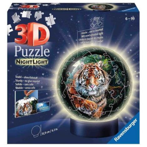 Puzzle 3D Luminos Tigru, 72 Piese - poza 3