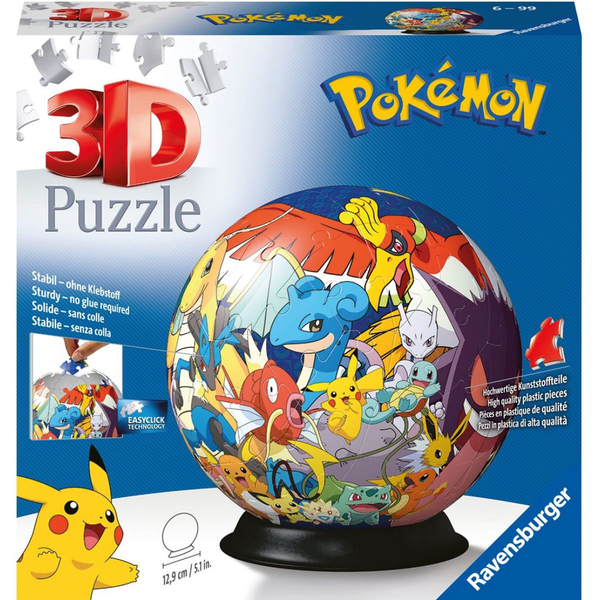 Puzzle 3D Ravensburger bila personaje Pokemon 72 piese - poza 1